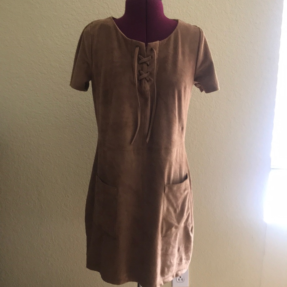 Brown suede dress